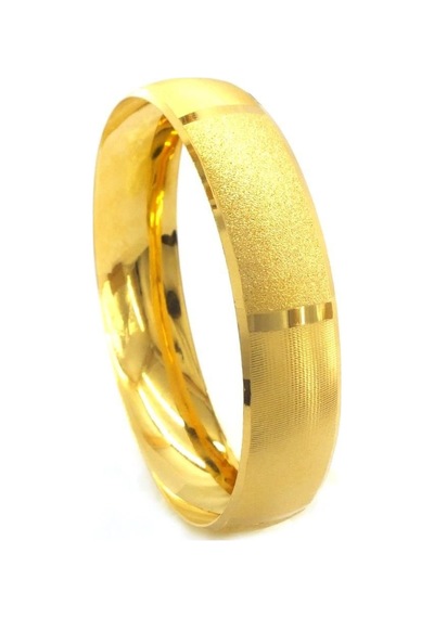 Altın Kaplama Parçalı Düz Ve Simli 1.5 Cm Bilezik Blz-3064 Altın