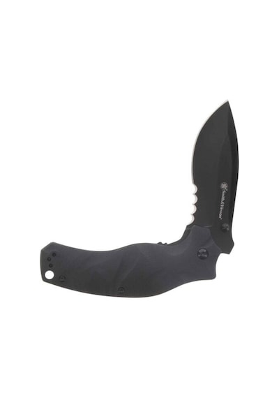 Smith Wesson Black Ops Recurve Katlanır Tırtıklı Kamp Çakı 1136220 Siyah
