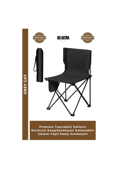Premium Taşınabilir Katlanır Balıkçılık Kampsandalyesi Katlanabilir Çantalı Cepli Kamp Sandalyesi Çok Renkli