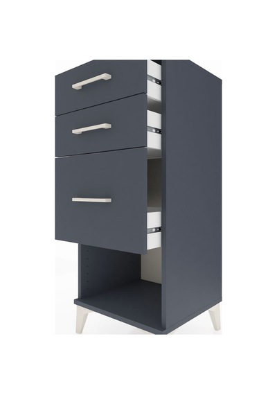 Hyperion Komodin 3 Çekmeceli 44x44x106 Antrasit-antrasit Antrasit