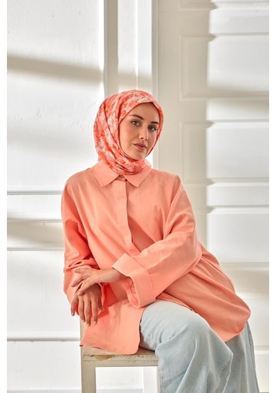 Silk Home Velora Eşarp 161001-42 Pudra, Pembe, Turuncu, Küf Yeşili