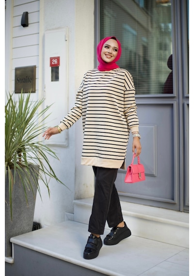 Hira Life Fashion Kadın Tesettür Giyim Bisiklet Yaka Ve Ön Çizgili Dokuma Uzun 2 İplik Tunik İkili Takım Siyah Siyah Hira Life Fashion Kadın Tesettür Giyim Bisiklet Yaka Ve Ön Çizgili Dokuma Uzun 2 İplik Tunik İkili Takım Siyah Siyah