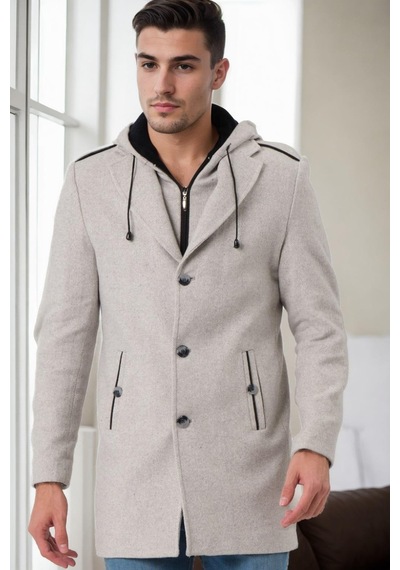 Plt9406 Dewberry Erkek Palto-desenli Bej Desenli Bej
