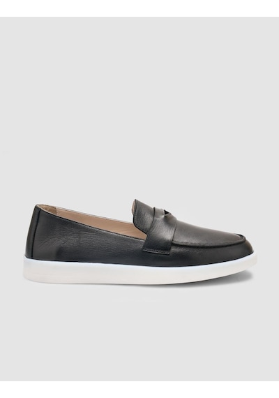 Cabani %100 Hakiki Deri Siyah Kadın Loafer Siyah