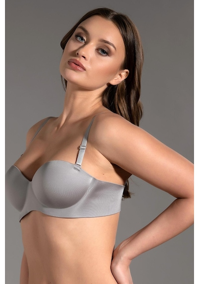 Cotonhause Kadın Straplez Lotus Lazer Kesim Push-up Gri Sütyen 336055 001