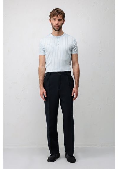 Antioch Pileli Relaxed Fit Erkek Pantolon Lacivert