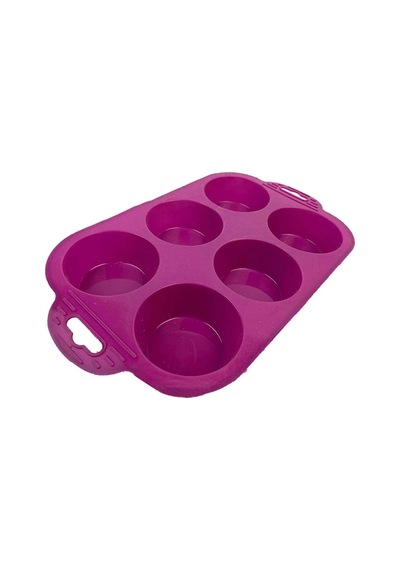 6 Bölmeli Silikon Muffin Kek Kalıbı Renkli