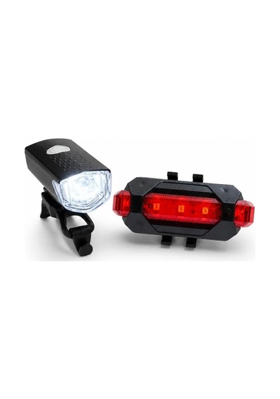 Bisiklet Işık Seti Usb Şarjlı Ön Arka Bisiklet Farı 2'li Led Bisiklet Lambası Su Geçirmez 300 Lümen Stop Lambas Çok Renkli