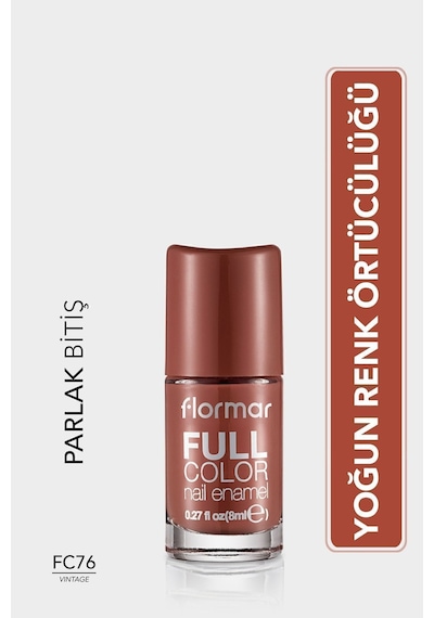 Flormar Yoğun Pigmentli Parlak Oje (Turuncu) - Full Color Nail Enamel - FC76 Vintage - 8690604612741