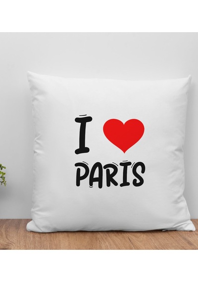 BK Gift I Love Paris Tasarımlı Yastık - Model 1