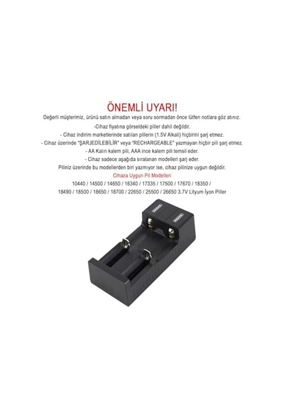 Pil Şarj Aleti İki Yuvalı - Lityum Pil Şarj Cihazı/gt-bc02