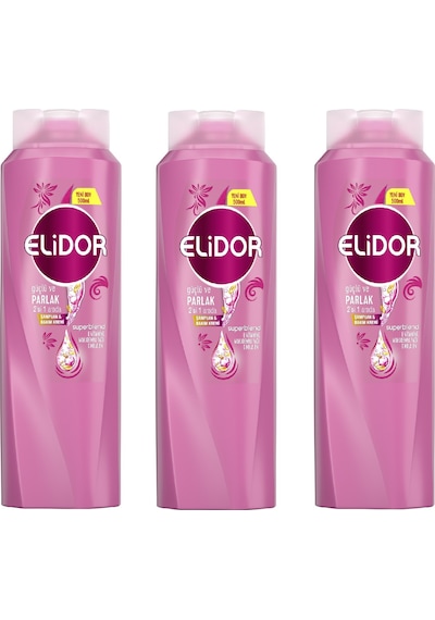 Elidor Güçlü ve Parlak 2'si 1 Arada Şampuan&Bakım Kremi 500ML x3
