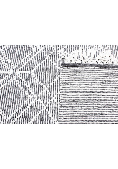 My Home Halı Oslo Iskandinav Şahane El Dokuma %100 Doğal Pamuk Yumuşak Gri Yıkanabilir Kilim Halı K1 1gri