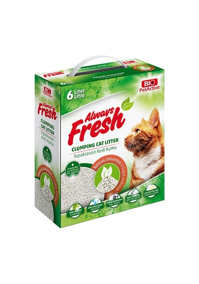 Bio Petactive Always Fresh Doğal Kokusuz Topaklanan Kedi Kumu 6 L