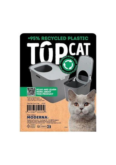 Top Cat Kapalı Kedi Tuvaleti - Gri/koyu Gri 59 Cm