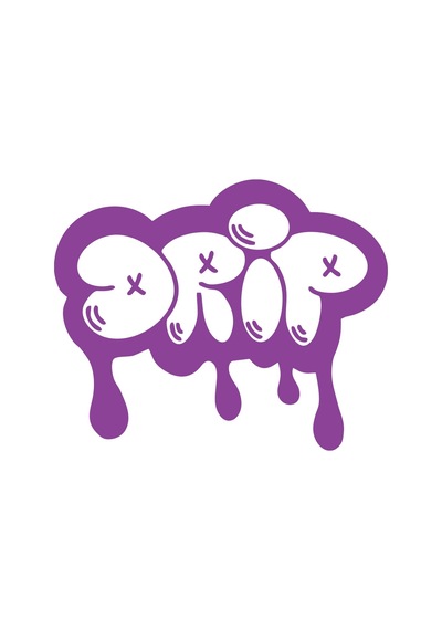 Graffiti Drip Araba Sticker 17x17 Cm Mor