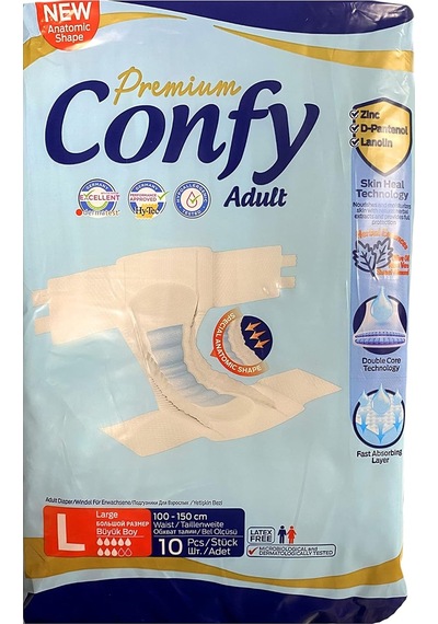 Confy Premium Adult Yetişkin Bezi Large Beden L 1 X 10 Adet