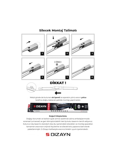 S-dizayn Mercedes Cla C118 Ön Cam Silecek Seti 2019-2025 Premium Araca Özel 60-48 Cm A+ Kalite