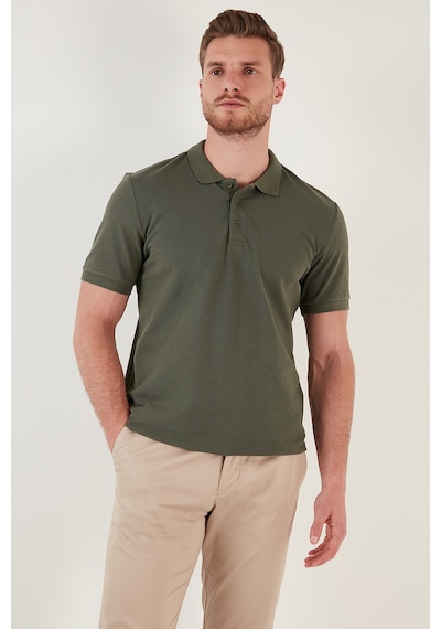 Buratti Pamuklu Regular Fit Düğmeli Erkek Polo Yaka T Shirt 5902127 Haki