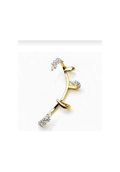 Lunarie Zirkon Taşlı Kulak Tırmığı Ear Cuff Küpe Altın
