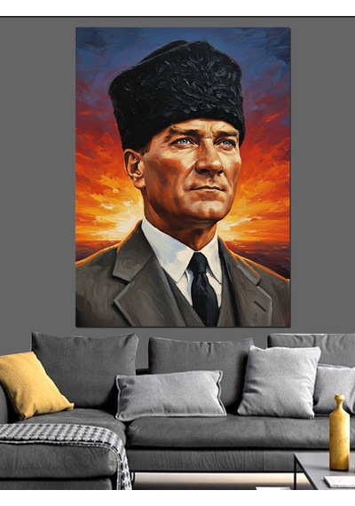 Ahşap Tablo Gün Doğumu Mustafa Kemal Atatürk İnsan Figürlü Tablolar