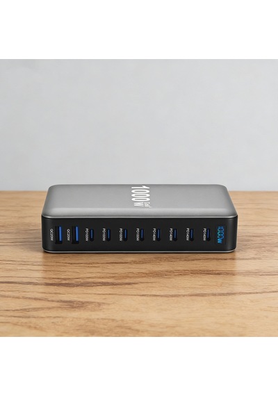 Go Des Gd-b961 Gan Teknolojili 10 Portlu Masaüstü Çoklu Şarj İstasyonu 1000w Gri
