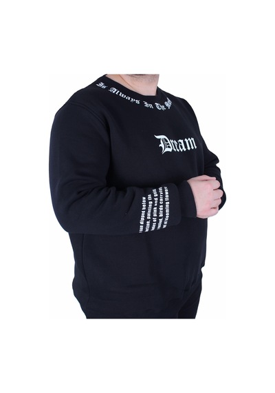 Moc Grande Mocgrande Büyük Beden Bisiklet Yaka 3ip Sweat Dream 25715 Sıyah Siyah