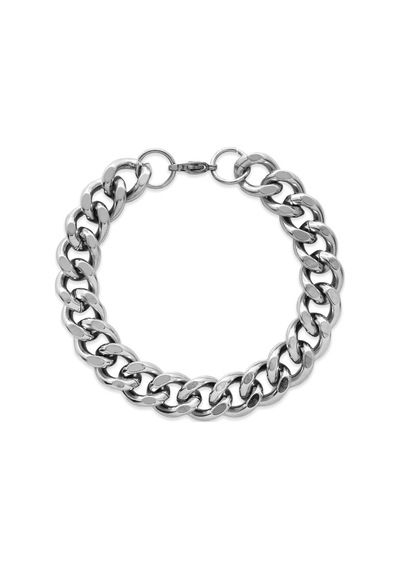 Silver Renk Gurmet Zincirli Modern Tasarım Erkek Çelik Bileklik Çelik