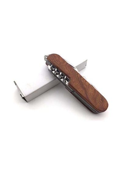 Valkyrie Ahşap Outdoor Kamp Cep Çakısı Kahverengi