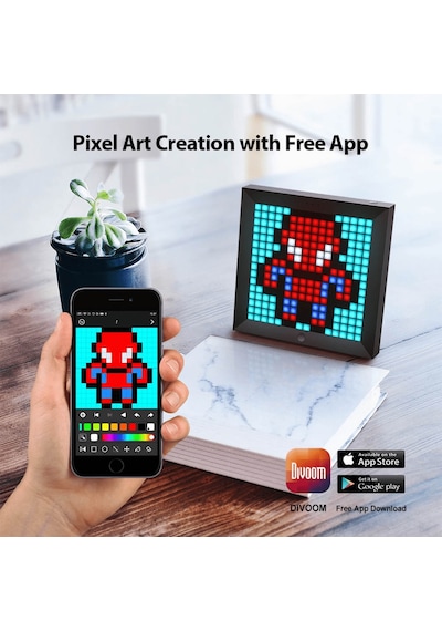 Divoom Pixoo 16x16 Piksel LED Ekranlı APP Kontrollü Akıllı Piksel Resim Çerçevesi