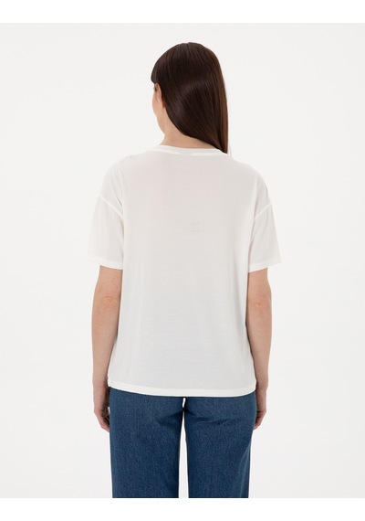 Pierre Cardin Kadın Beyaz Tişört 50301456-vr013 Beyaz