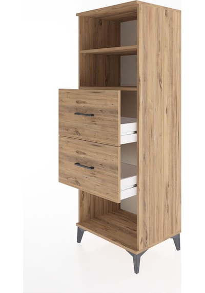 Hyperion Dolap 2 Raflı 2 Çekmeceli 60x44x163 Çam-çam Çam