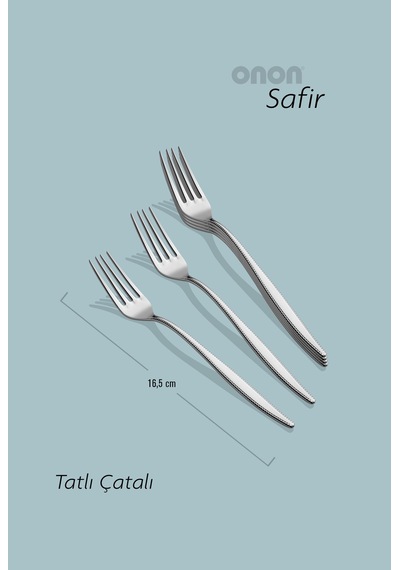Onon Safir 6 Adet Tatlı Çatal Takımı