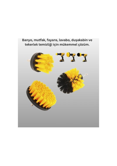 Novento 3 Lü Matkap Ucu Fırça Takımı Zorlu Kirler İçin