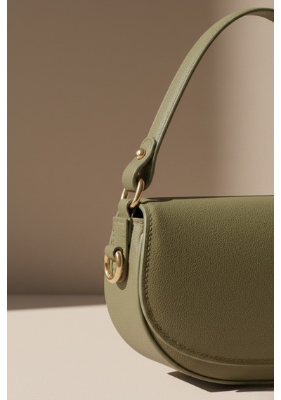Vellabags Haki Mini Kadın El & Omuz Çantası Retro Baguette Model Şık Günlük Tasarım Haki - Haki