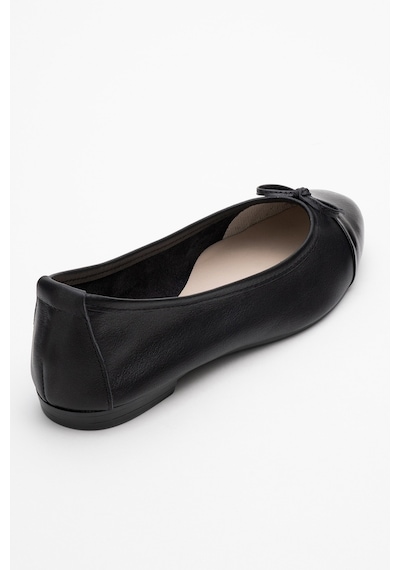 Luvishoes Luvi Shoes Jens Siyah-siyah Cilt Hakiki Deri Fiyonklu Kadın Babet Ayakkabı Siyah