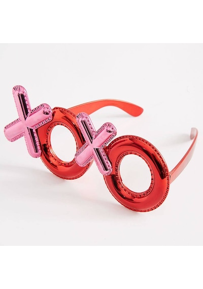 Kırmızı Renk Xoxo Yazılı Parti Gözlüğü 17x7 Cm 5690 "