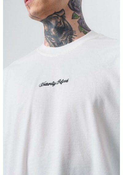 Respire Erkek Refined Baskılı Oversize T-shirt Ekru