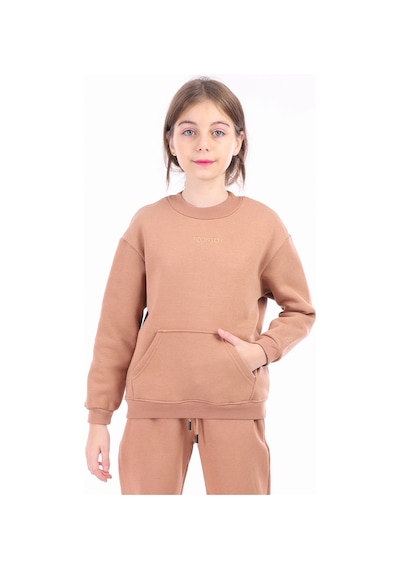 Toontoy Unisex Çocuk Nakışlı Sweatshirt Kahverengi