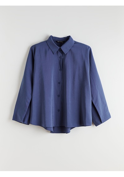 Lcw Modest Mavi Oversize Kadın Gömlek Tunik Xl-2xl