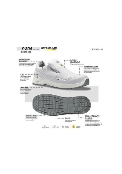 Toworkfor X-304 S3 Src Esd Alüminyum Burun İş Ayakkabısı Beyaz