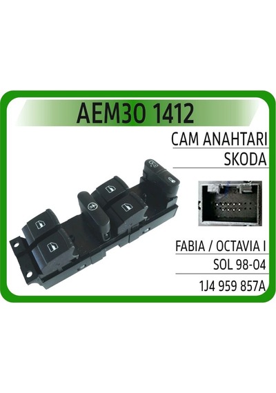 Aem Cam Anahtarı Skoda Fabıa / Octavıa I Sol 98-04 Aem30 1412 1j4959857a