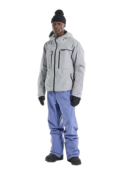 Burton Frostner 2l Erkek Gri Snowboard Ceketi Silver Sconce