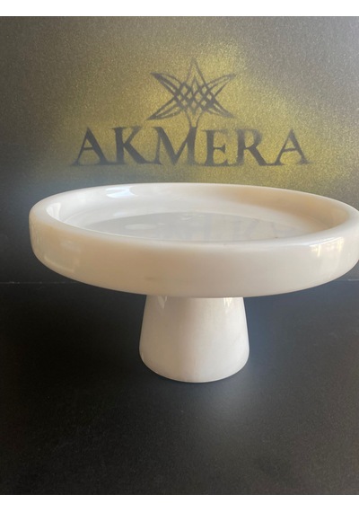 Mermer Ayaklı Sunum Standı Beyaz