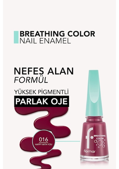 Flormar Breathing Color Yüksek Pigmentli Parlak Bitişli Oje 017