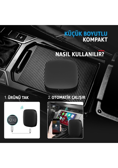 Kablosuz Carplay & Android Auto Akıllı Multimedya Kutusu Android 10 Tabanlı 2 Gb Ram + 32 Gb Rom Aı Box Dual-ba