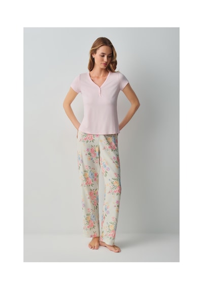Suwen Fleur Pijama Takımı Wsh10510028846 Çok Renkli