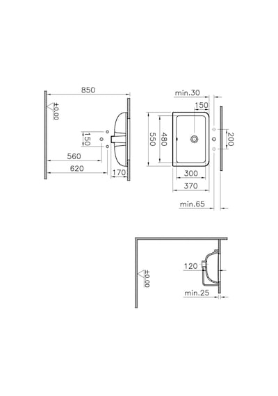 VitrA S20 Tezgah Altı Lavabo Beyaz 7475B003-0618