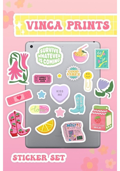 Laptop Sticker Seti 19 Adet Sticker Macbook Notebook Tablet Telefon Ajanda Defter Sticker Seti