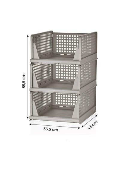 Mithra Life 3 Katlı Kayar Raf Organizer Dolap İçi Kıyafet Aksesuar Düzenleyici Bej 45x35 Cm Mıt1259 Diğer